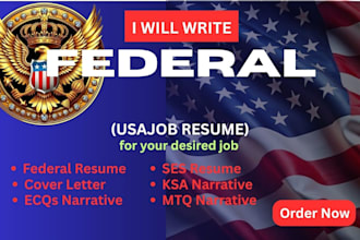 write a professional USA federal resume for government jobs
