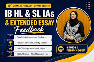 professionally do ib extended essay and both hl and sl ias