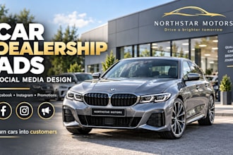design professional car dealership social media ads