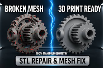 fix your stl file and make it 3d print ready fast