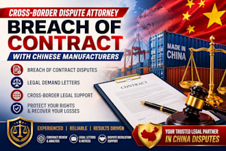 cross border dispute attorney for breach of contract chinese manufacturer
