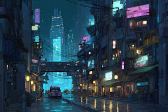 design a stunning sci fi city concept art and futuristic cityscape illustration