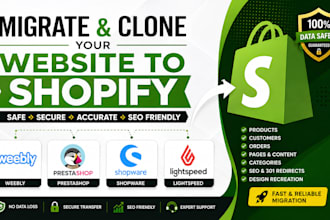 clone and migrate from weebly shopware prestashop lightspeed website to shopify