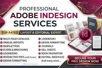 design magazine, catalog and any project in adobe indesign