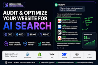 rank wordpress, shopify, webflow or wix website on ai as SEO, aeo and GEO