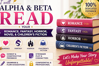 alpha and beta read romance fantasy horror novels