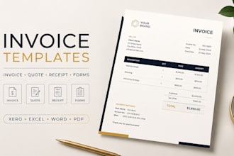 xero invoice template, invoice design, quote, receipt and business forms