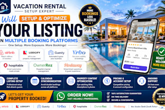 setup listing on airbnb, lodgify, vrbo, guesty, hospitable, ownerrez, hostaway