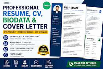 create a professional ats friendly resume within 24 hours