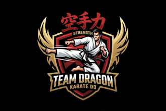 design a powerful karate logo for your team