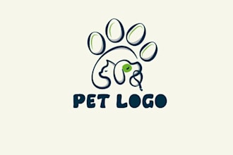 design modern pet, dog, cat, and veterinary clinic logo