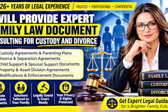 provide expert family law document consulting for custody and divorce
