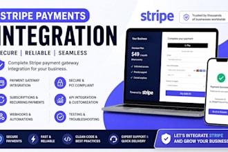 do stripe integration, payment gateway setup, API and webhook