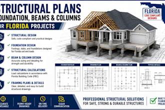 design structural plans, foundation, beams and columns for florida project