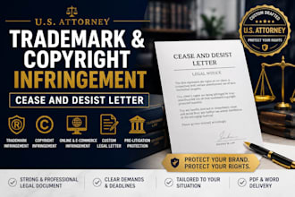 draft trademark or copyright infringement cease and desist letter