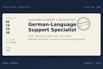 provide german customer support and back office assistance