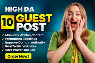 do SEO guest post backlink, high da guest post service, publish article