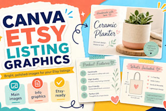 design professional canva etsy listing images for your products
