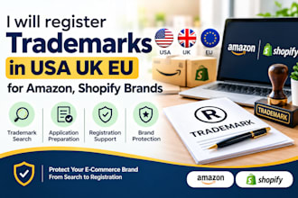 register trademarks in USA UK eu for amazon shopify brands
