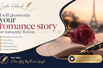 write a romance novel, a love story, fanfiction, and a fantasy story
