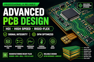 design high speed hdi  rigid flex pcb with signal integrity and dfm