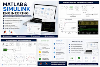 design and simulate matlab simulink control systems, power electronics and ev