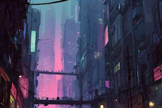 create a stunning sci fi or cyberpunk city concept art