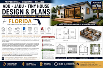 design florida adu, tiny house, roof plans, autocad, garage conversion plans