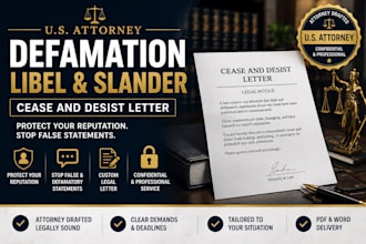 draft defamation, libel or slander cease and desist letter