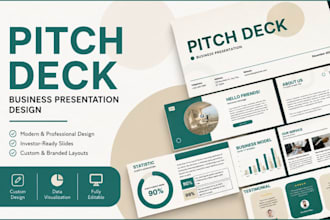 design b2b saas pitch deck, software startup and business investor presentation