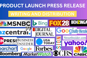 write product launch press release and distribute it to USA media news