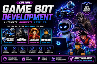 develop a custom video game bot, automation bot, roblox and anime game bot