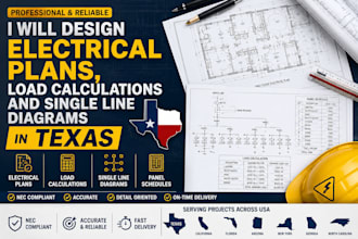 design electrical plans, load calculations and single line diagrams in texas