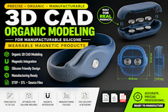 3d cad organic modeling for manufacturable silicone wearable magnetic product