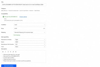 create and optimize ebay listings for automotive parts