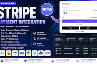 fix stripe payment integration, API errors, checkout and webhook issues