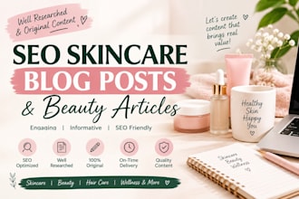 write SEO skincare blog posts and beauty articles