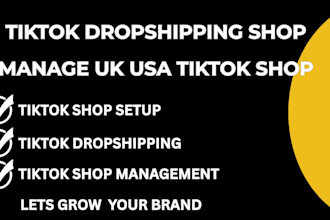 setup tiktok dropshipping shop manage UK USA tiktok shop