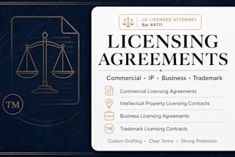 draft an exclusive trademark licensing contract as a licensed attorney