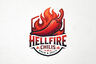 design a spicy and bold red chili logo