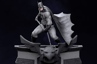 remold 3d printable batman,collectible statue,superhero figurine,printready stl
