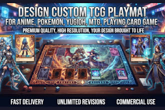 design costom tcg playmat for anime, pokemon yugioh, mtg, playing card game