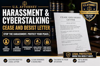 draft cease and desist letter for harassment or cyberstalking