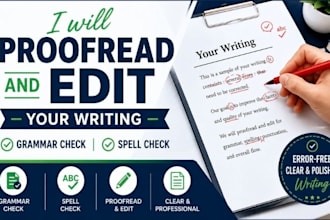 proofread and edit your writing with grammar and spell check