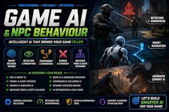 build game ai bots and npc behavior in unity and unreal engine