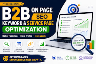 do on page SEO, b2b, keyword optimization and service page optimization