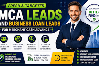 provide fresh targeted mca leads and business loan leads for merchant cash