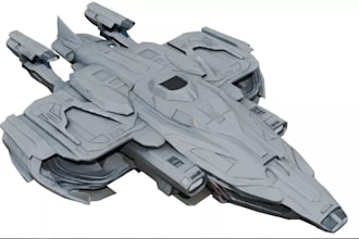 create 3d space battleship spaceship spacecraft starship game asset