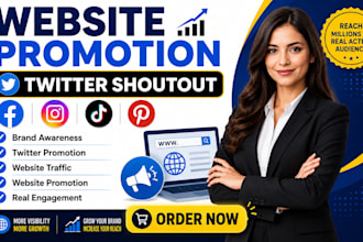shoutout promote share website link to 250m USA UK de twitter ig tiktok audience