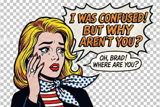 draw a retro pop art roy lichtenstein style